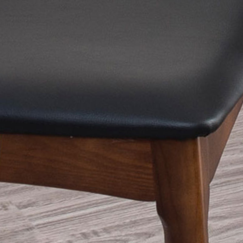 Modern Style Open Back Chair Dining Armless Side Chair with Wooden Legs