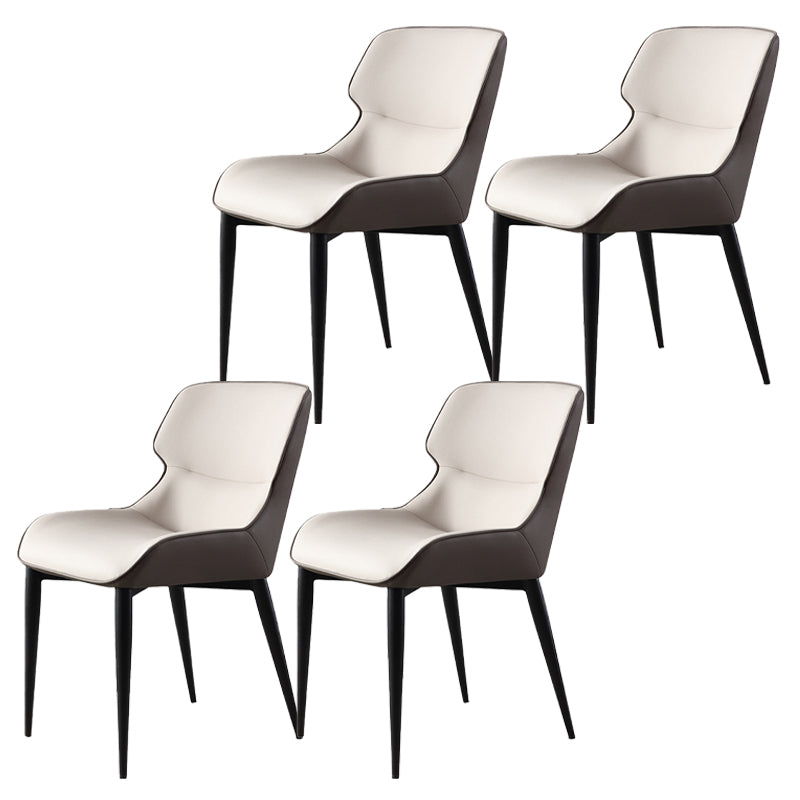 Industrial Faux Leather Dining Chairs Wingback Arm Side Chair for Kitchen