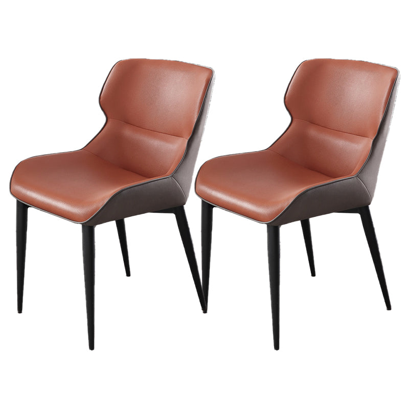 Industrial Faux Leather Dining Chairs Wingback Arm Side Chair for Kitchen