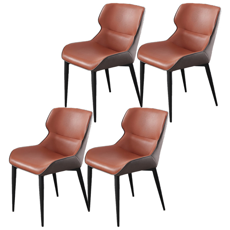 Industrial Faux Leather Dining Chairs Wingback Arm Side Chair for Kitchen