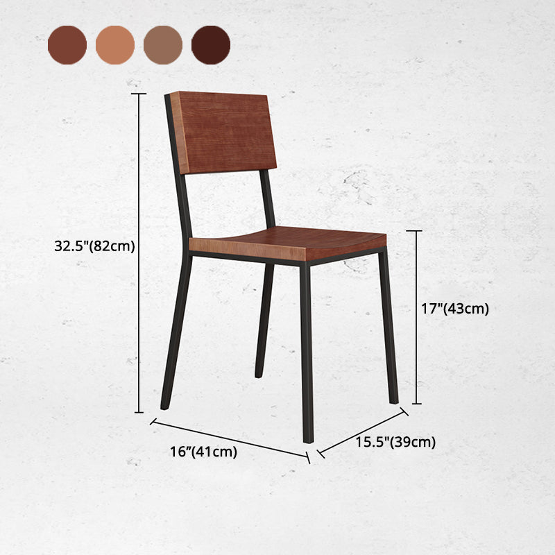 Open Back Side Chair Industrial Metal Kitchen Dining Room Chair