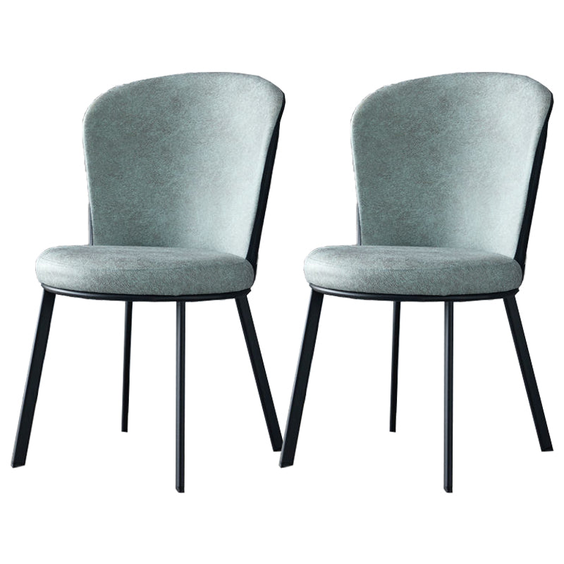 Industrial Faux Leather Dining Chairs Solid Back Armless Dining Chair