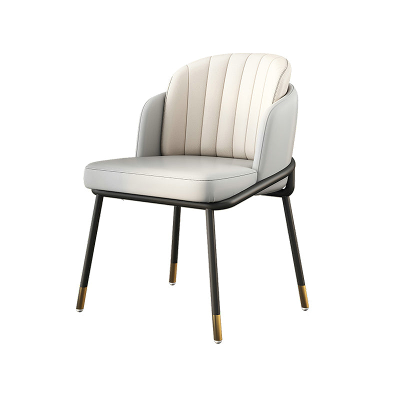 Upholstered Side Chairs Nordic Design Solid Back Armless Dining Chairs