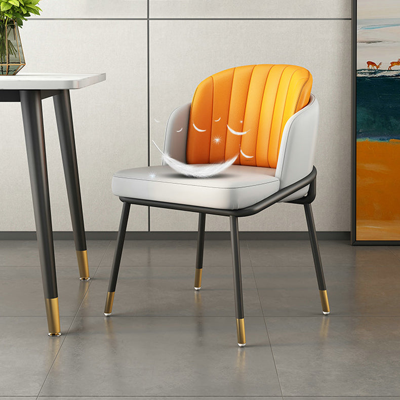 Upholstered Side Chairs Nordic Design Solid Back Armless Dining Chairs