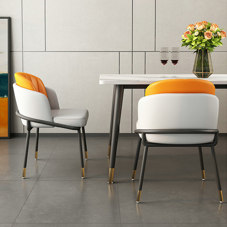 Upholstered Side Chairs Nordic Design Solid Back Armless Dining Chairs