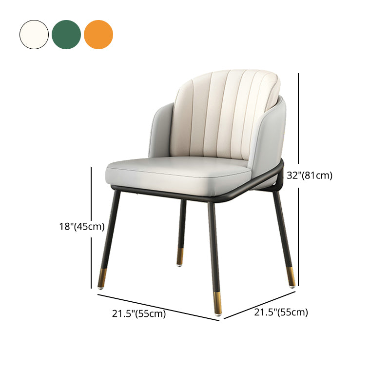 Upholstered Side Chairs Nordic Design Solid Back Armless Dining Chairs