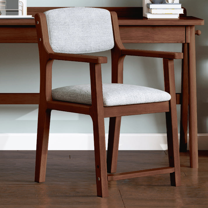 Modern Dining Chairs Open Back Dining Arm Side Chair with Wooden Legs