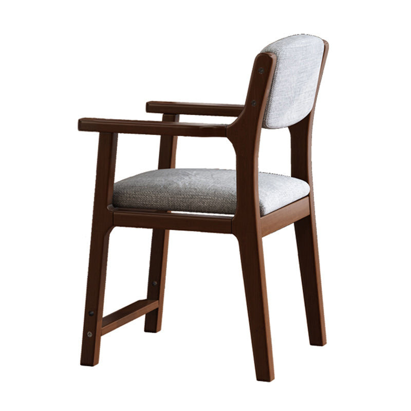 Modern Dining Chairs Open Back Dining Arm Side Chair with Wooden Legs
