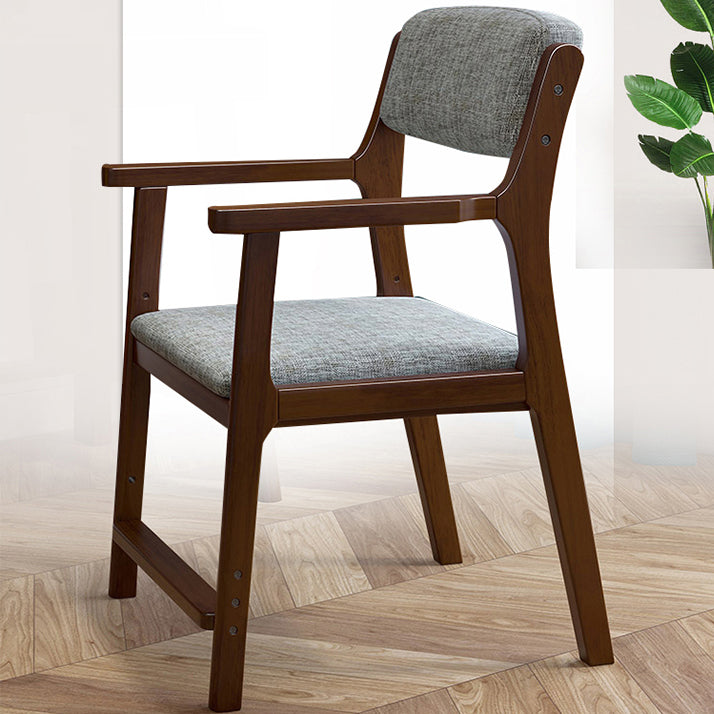 Modern Dining Chairs Open Back Dining Arm Side Chair with Wooden Legs