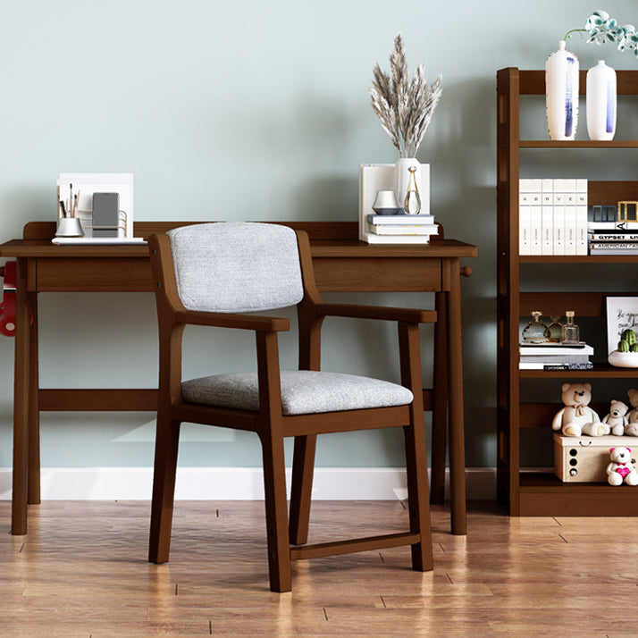 Modern Dining Chairs Open Back Dining Arm Side Chair with Wooden Legs