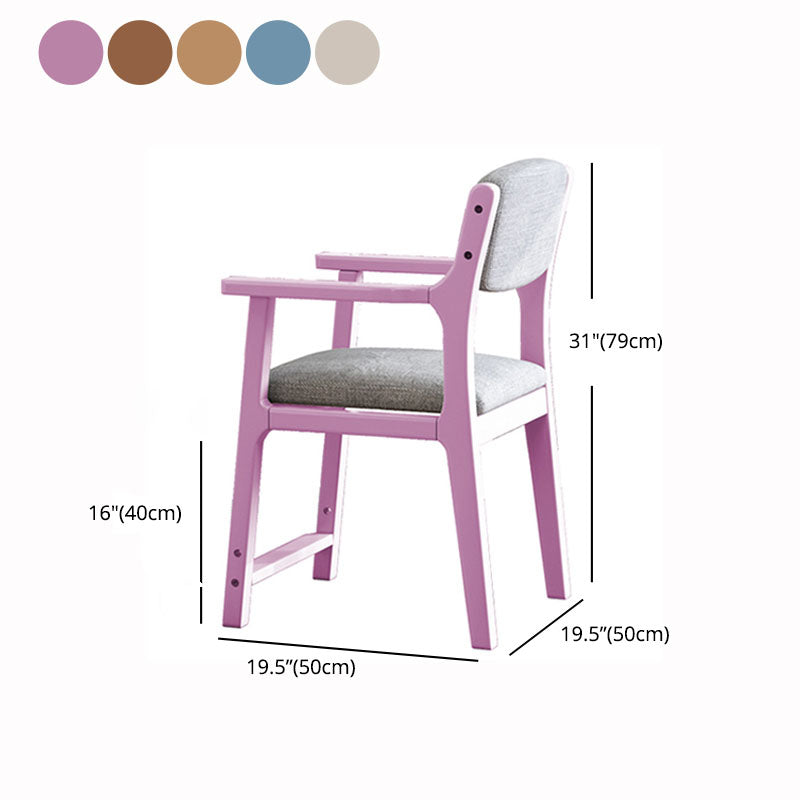 Modern Dining Chairs Open Back Dining Arm Side Chair with Wooden Legs