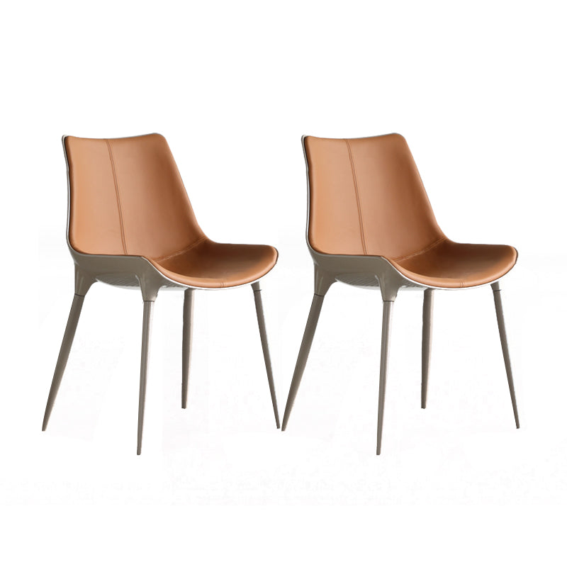 Contemporary Metal Dining Armless Chair Upholstered Dining Side Chair for Restaurant Use