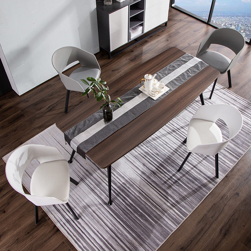 Contemporary Dining Arm Chair Matte Finish Plastic Open Back Chair