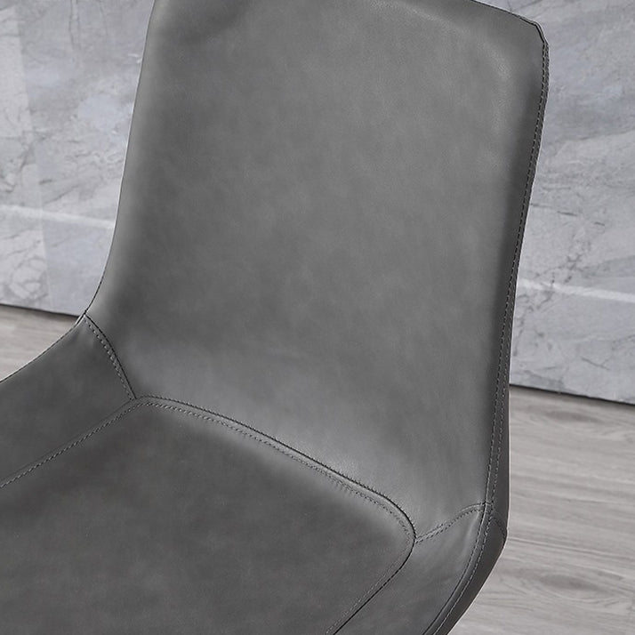 Faux Leather Dining Chairs Industrial Arm Solid Back Dining Side Chairs