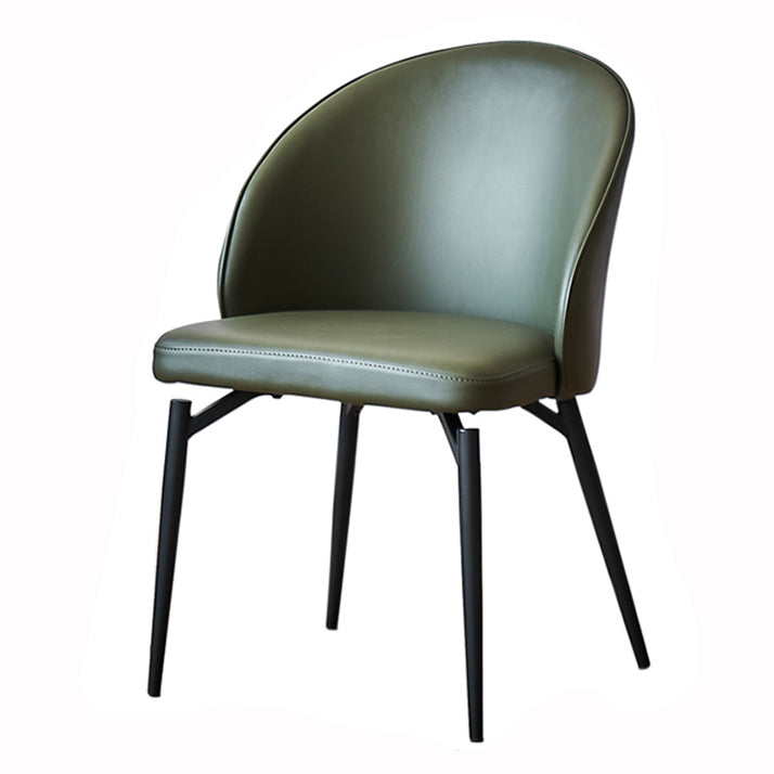 Solid Back Armless Chair Industrial Design PU Leather Dining Chairs
