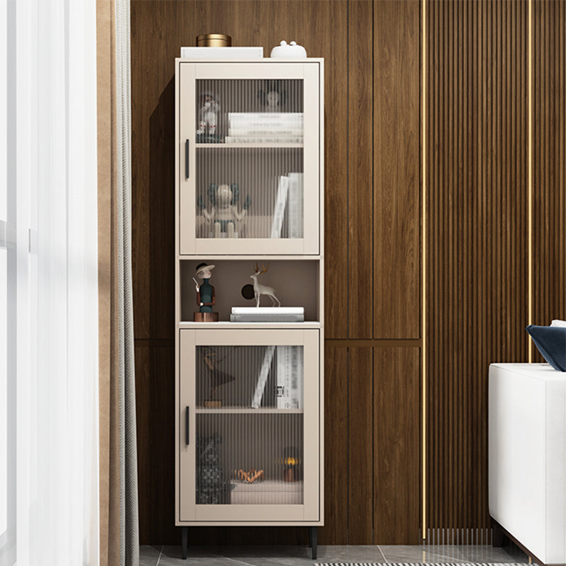 Modern Wooden Storage Cabinet with 2 Storage Shelf and Glass Paned