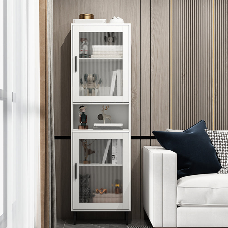 Modern Wooden Storage Cabinet with 2 Storage Shelf and Glass Paned