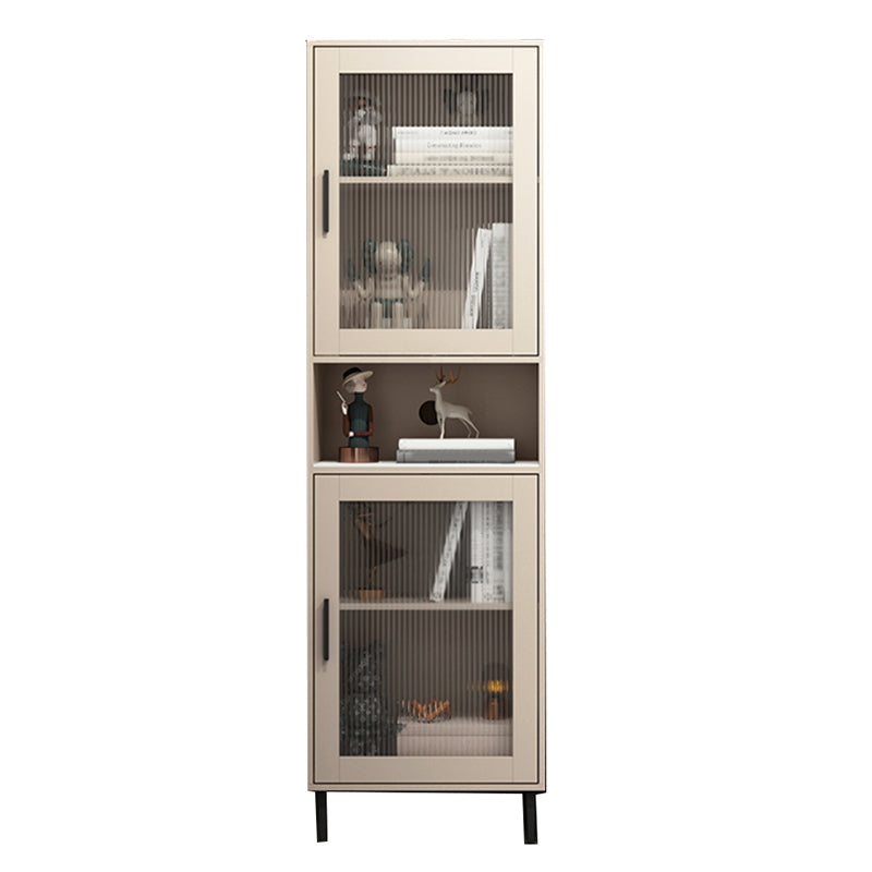 Modern Wooden Storage Cabinet with 2 Storage Shelf and Glass Paned