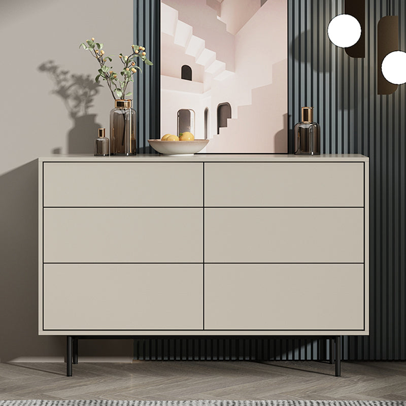 13.77" Wide Modern Accent Chest with 6 Drawers and 4 Straight Black Legs