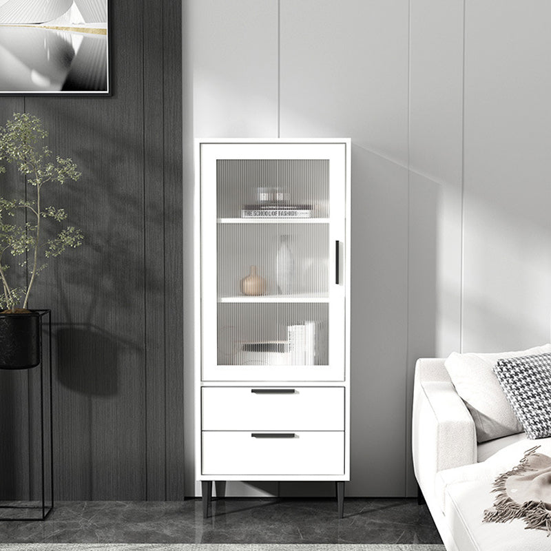 Wooden Accent Cabinet with Glass Door and 2 - Drawer 11.81" Wide Side Cabinet