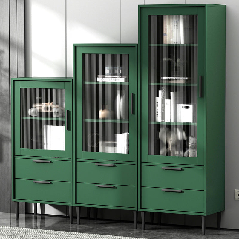 Wooden Accent Cabinet with Glass Door and 2 - Drawer 11.81" Wide Side Cabinet