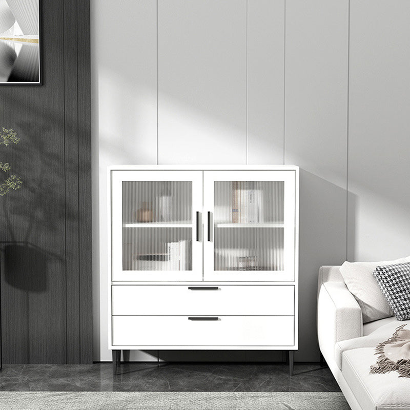 Wooden Accent Cabinet with Glass Door and 2 - Drawer 11.81" Wide Side Cabinet