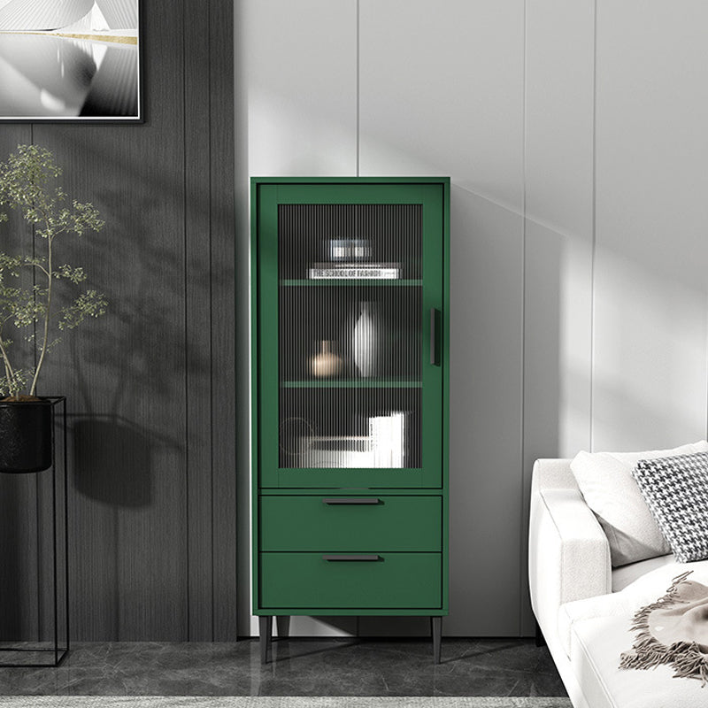 Wooden Accent Cabinet with Glass Door and 2 - Drawer 11.81" Wide Side Cabinet