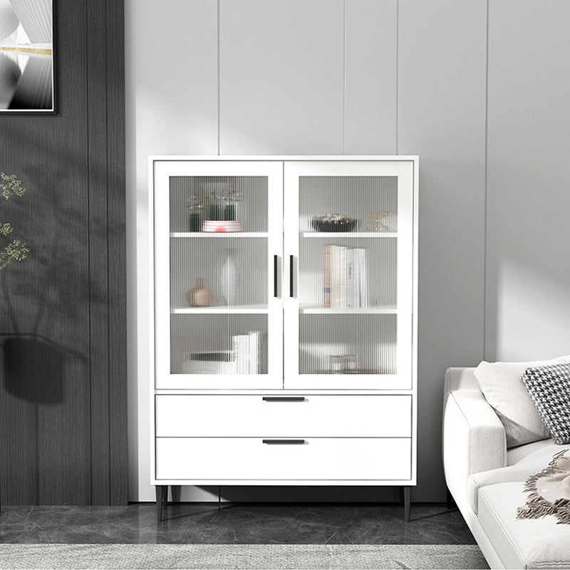 Wooden Accent Cabinet with Glass Door and 2 - Drawer 11.81" Wide Side Cabinet
