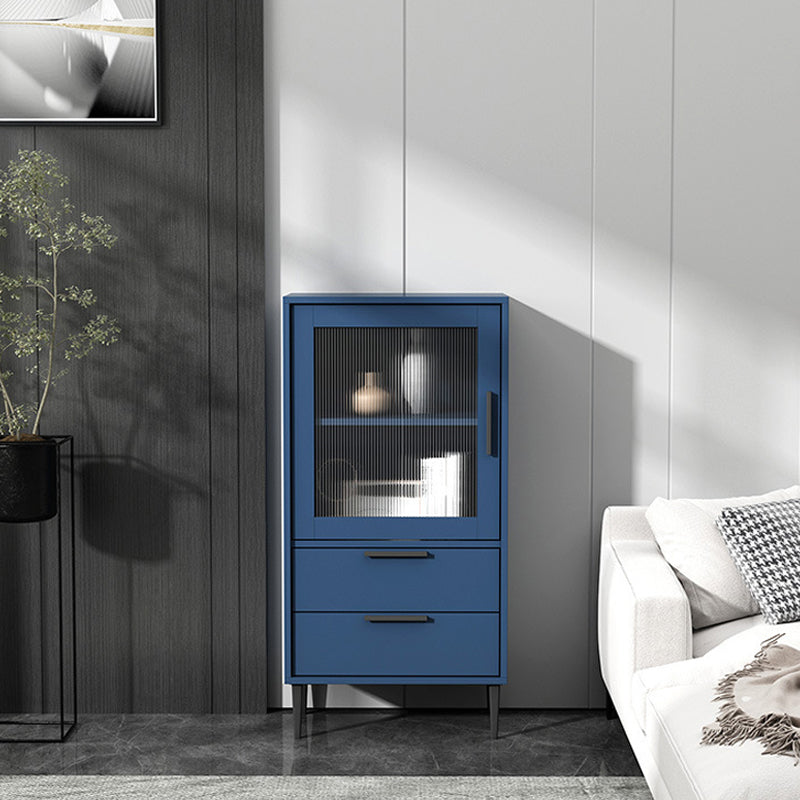 Wooden Accent Cabinet with Glass Door and 2 - Drawer 11.81" Wide Side Cabinet
