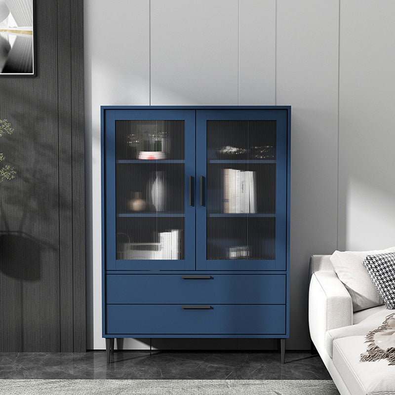Wooden Accent Cabinet with Glass Door and 2 - Drawer 11.81" Wide Side Cabinet