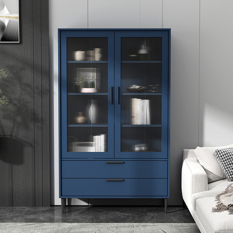 Wooden Accent Cabinet with Glass Door and 2 - Drawer 11.81" Wide Side Cabinet