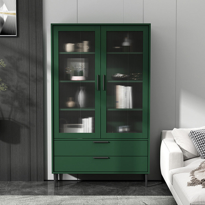 Wooden Accent Cabinet with Glass Door and 2 - Drawer 11.81" Wide Side Cabinet