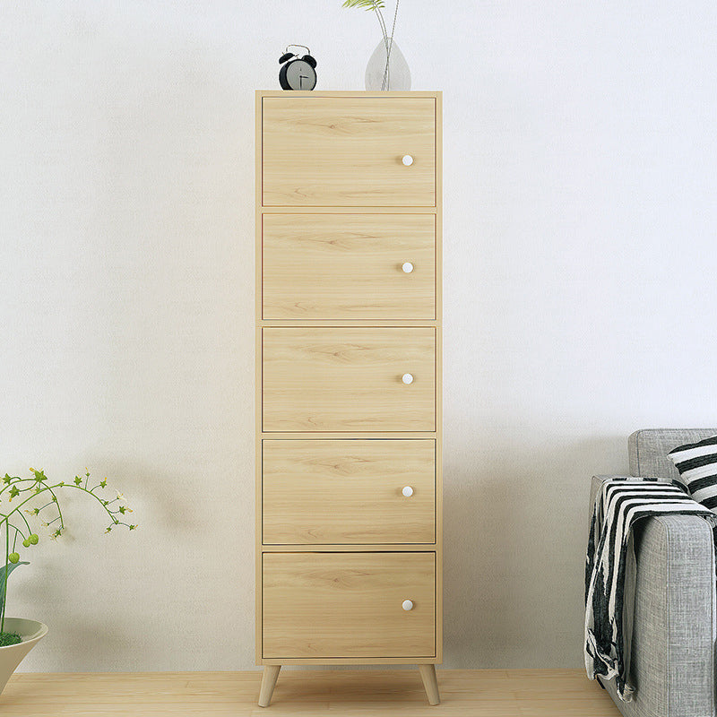 9.44" Wide Storage Cabinet with Doors Contemporary Wooden Accent Cabinet
