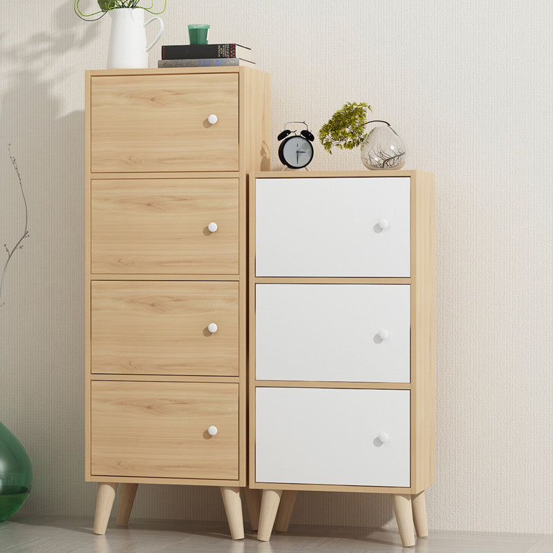 9.44" Wide Storage Cabinet with Doors Contemporary Wooden Accent Cabinet