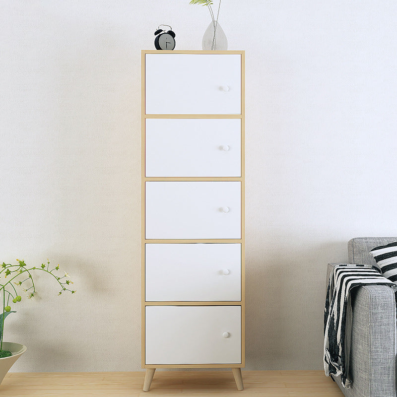 9.44" Wide Storage Cabinet with Doors Contemporary Wooden Accent Cabinet