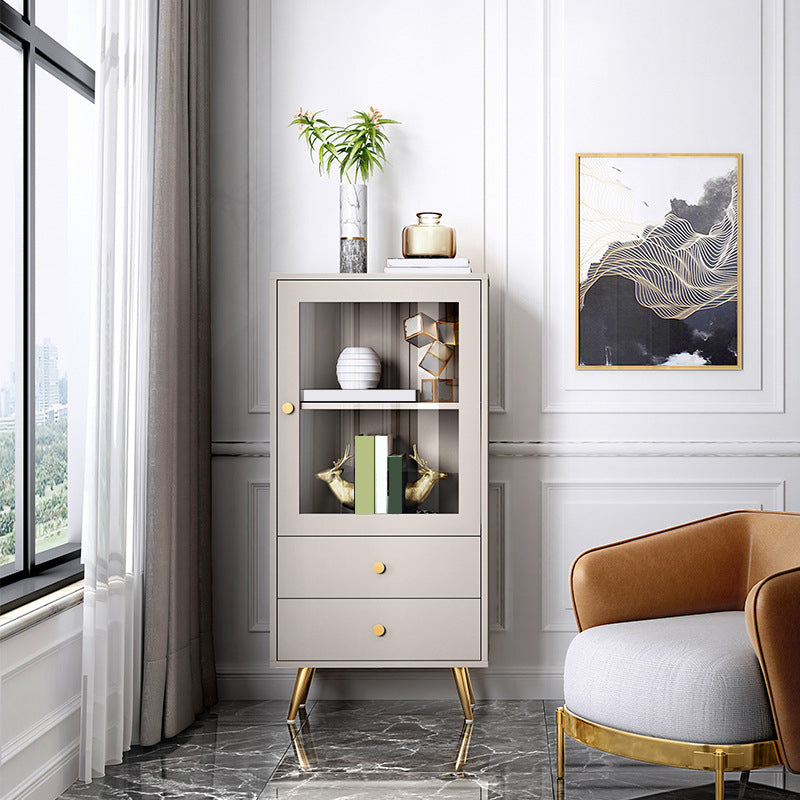 23.62" Wide Wood And Metal 1 - Door Accent Cabinet, 2 - Drawer Accent Cabinet - Wood