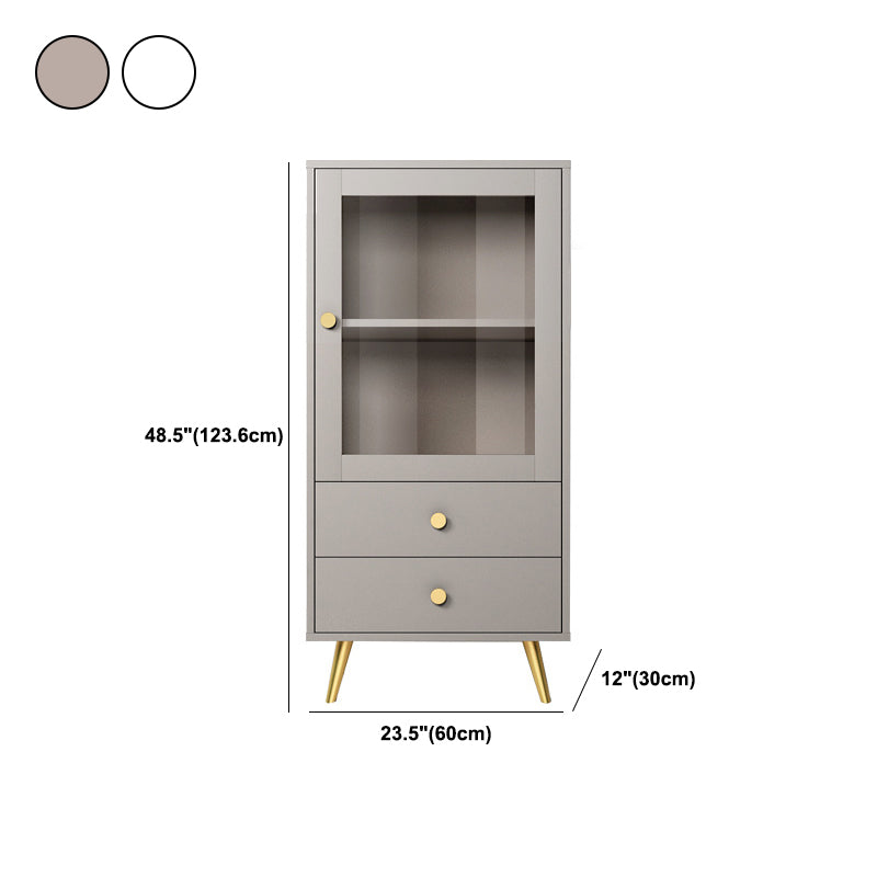 23.62" Wide Wood And Metal 1 - Door Accent Cabinet, 2 - Drawer Accent Cabinet - Wood