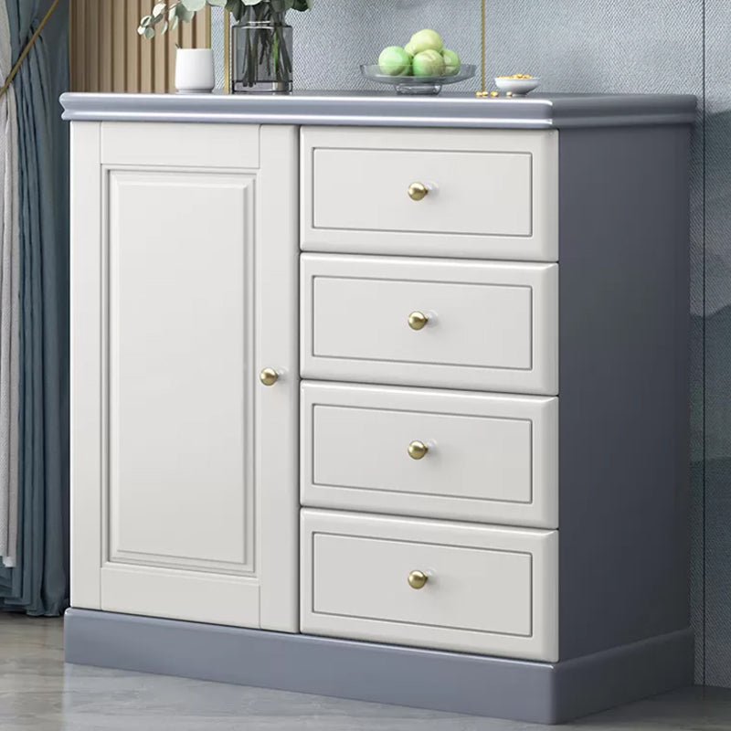 Rubberwood Accent Chest with1 - Door and Drawer, Bar Pulls Chest