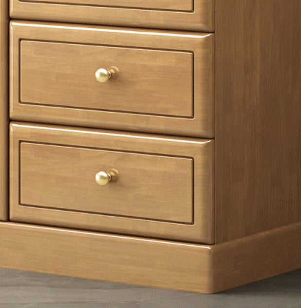 Rubberwood Accent Chest with1 - Door and Drawer, Bar Pulls Chest