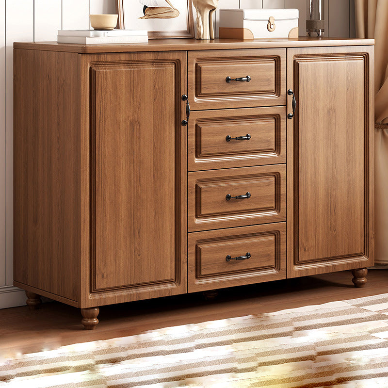 Wood Accent Cabinet with Drawers 14.96" Wide Modern Standard Side Cabinet