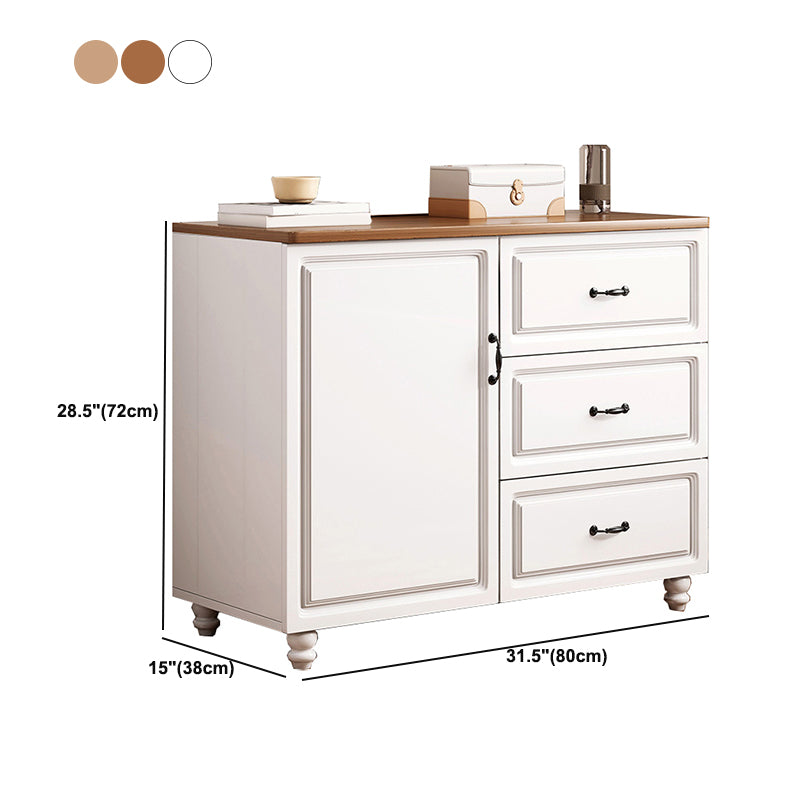 Wood Accent Cabinet with Drawers 14.96" Wide Modern Standard Side Cabinet