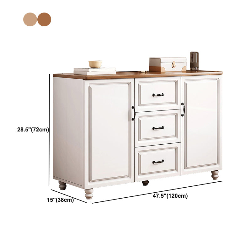 Wood Accent Cabinet with Drawers 14.96" Wide Modern Standard Side Cabinet