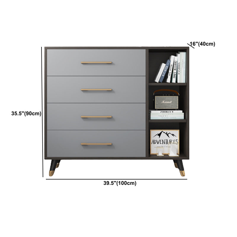 Modern Accent Chest 15.75 inch Wide  with Soft Close Drawers in Grey