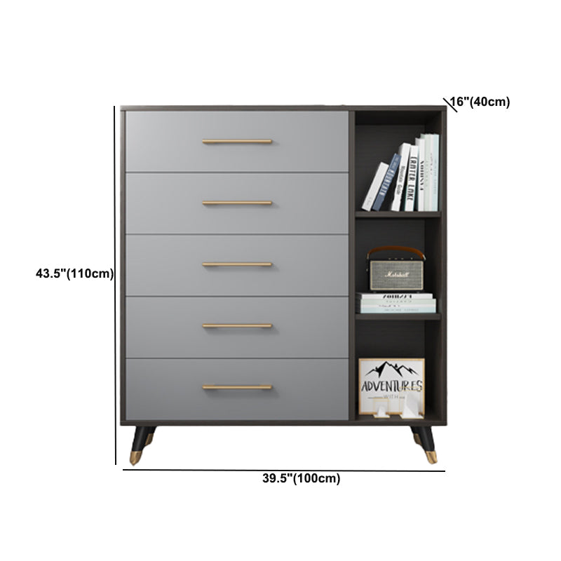 Modern Accent Chest 15.75 inch Wide  with Soft Close Drawers in Grey
