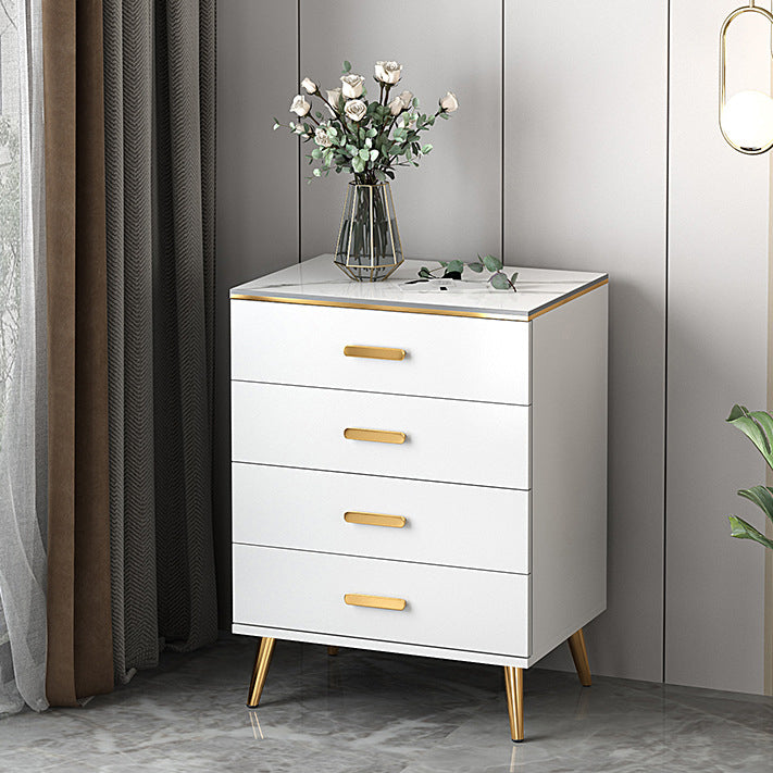 15.74" Wide Modern Accent Chest White Wooden Chest with Drawers