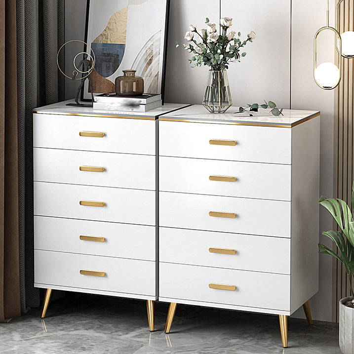 15.74" Wide Modern Accent Chest White Wooden Chest with Drawers