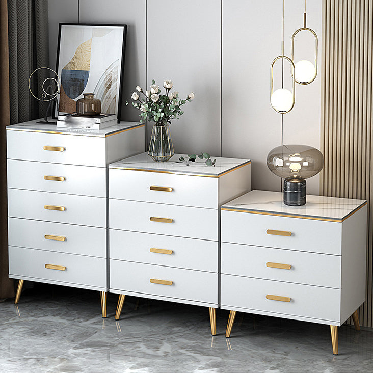 15.74" Wide Modern Accent Chest White Wooden Chest with Drawers