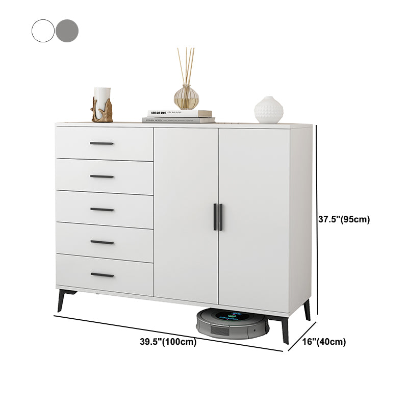 37.40" H Modern Accent Chest Wooden Side Cabinet with 5 Drawers
