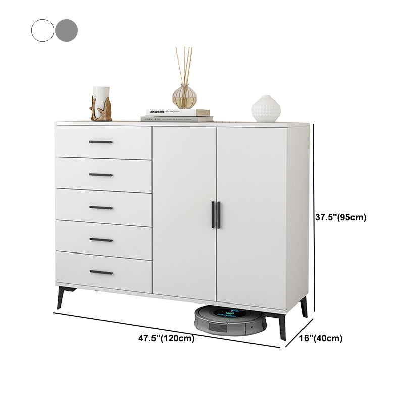 37.40" H Modern Accent Chest Wooden Side Cabinet with 5 Drawers