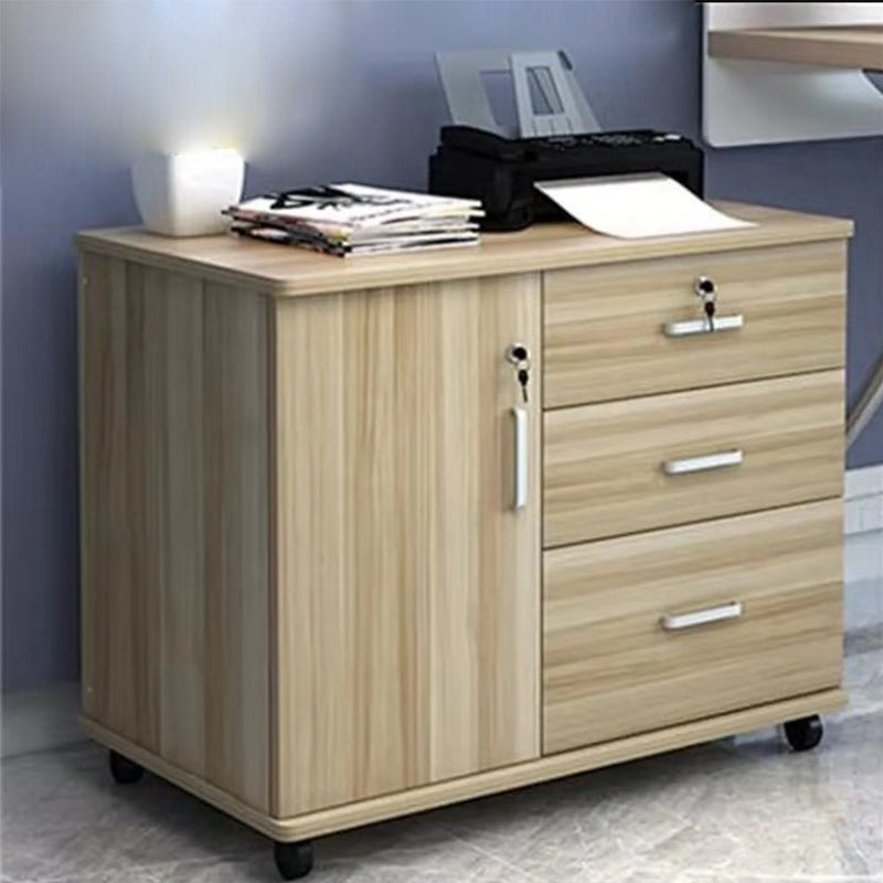 Modern Side Cabinet Wooden Accent Cabinet with 1 Door and 3 Drawers